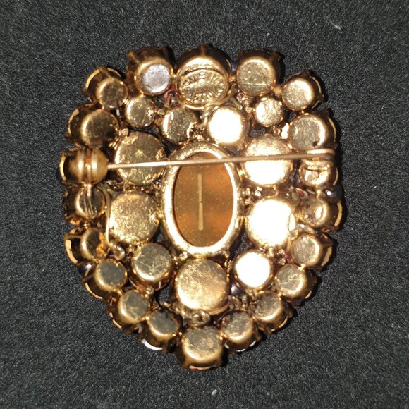 Fabulous Vintage Estate AUSTRIA Signed Purple Rhinestone Floral Brooch - Picture 3 of 11